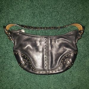 Black leather coach bag